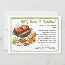 Summer BBQ & Beer Party Invitation – Backyard Cook Inbjudningar