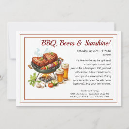 Summer BBQ & Beer Party Invitation – Backyard Cook Inbjudningar
