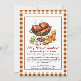 Summer BBQ & Beer Party Invitation – Backyard Cook Inbjudningar