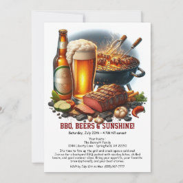 Summer BBQ & Beer Party Invitation – Backyard Cook Inbjudningar