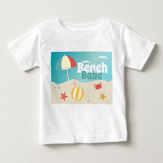 Summer Beach Babe Helgdag T Shirt (Framsida)