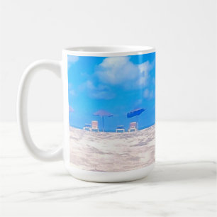 Summer Beach Blue White Kaffemugg