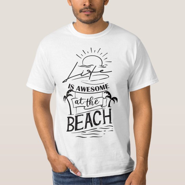 Summer Beach Design T Shirt (Framsida)