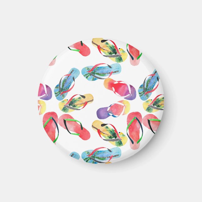 Summer Beach Flinflip flops Mönster Magnet (Framsidan)