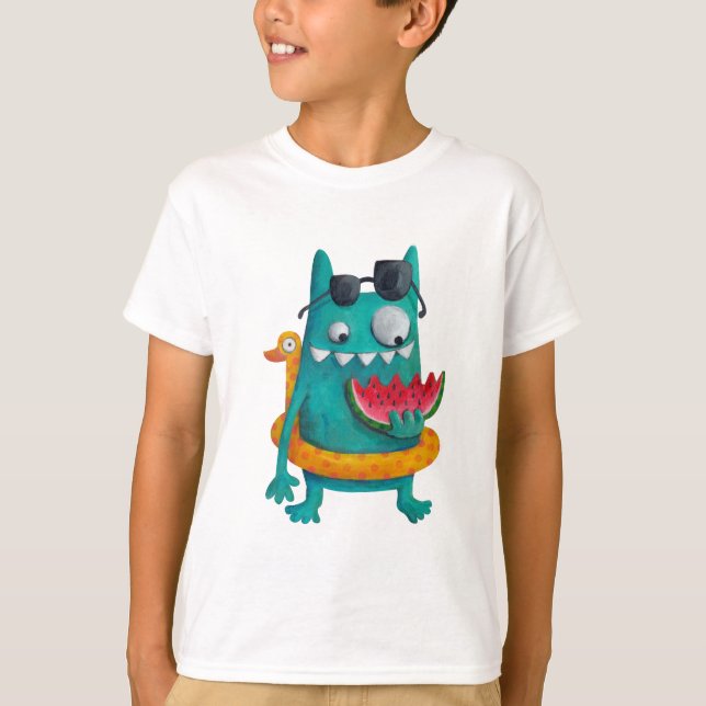 Summer Beach Monster Tee Shirt (Framsida)
