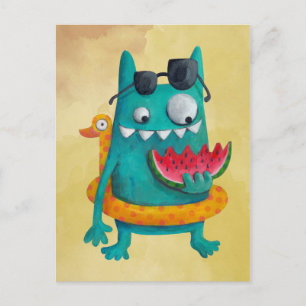 Summer Beach Monster Vykort