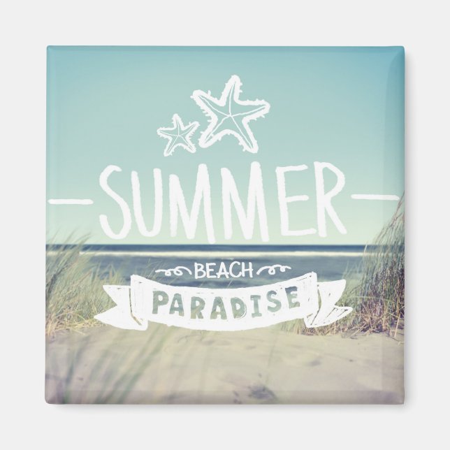 Summer Beach Paradise Magnet (Framsidan)