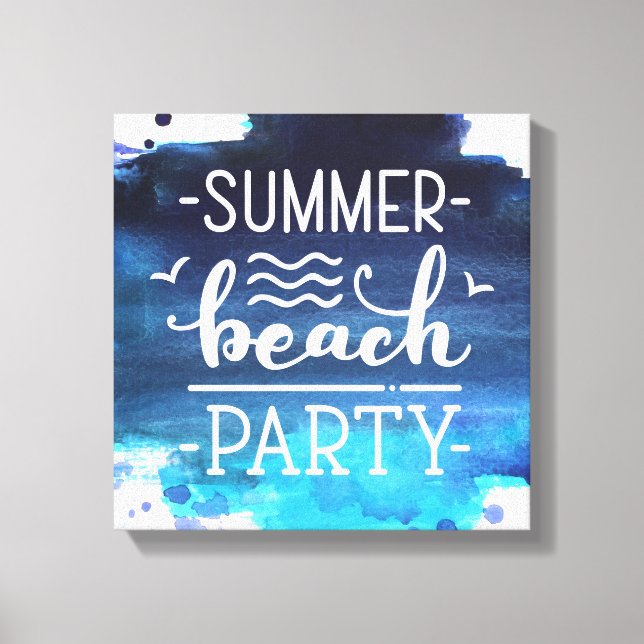Summer Beach Party | Kanvastryck för vattenfärg (Framsida)
