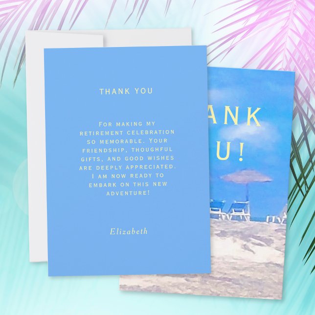 Summer Beach Retirement Party Thank You Card (Skapare uppladdad)