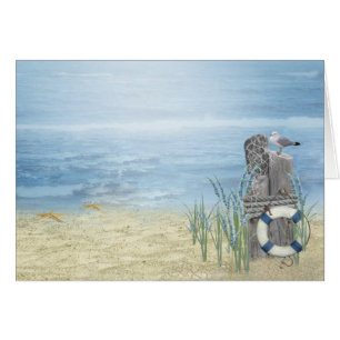 Summer Beach Scene Hälsningskort