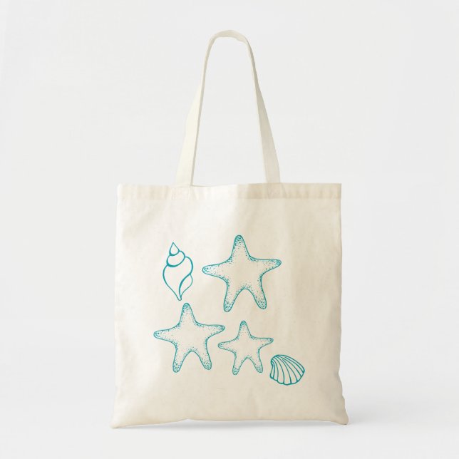 Summer Beach Seashells Cruise Tote Bag Gift Tygkasse (Framsidan)