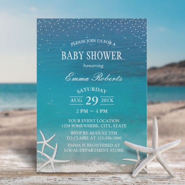 Summer Beach Starfish Luau Baby Shower Inbjudningar (Skapare uppladdad)