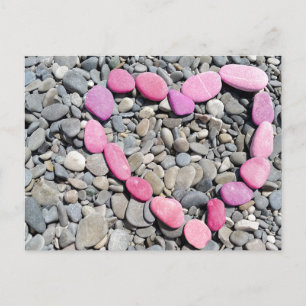 Summer Beach sten Heart Helg Vykort