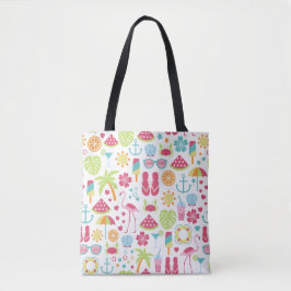 Summer Beach Theme Tote Tygkasse