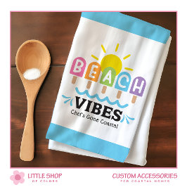 Summer Beach Vibes Customizable Kökshandduk
