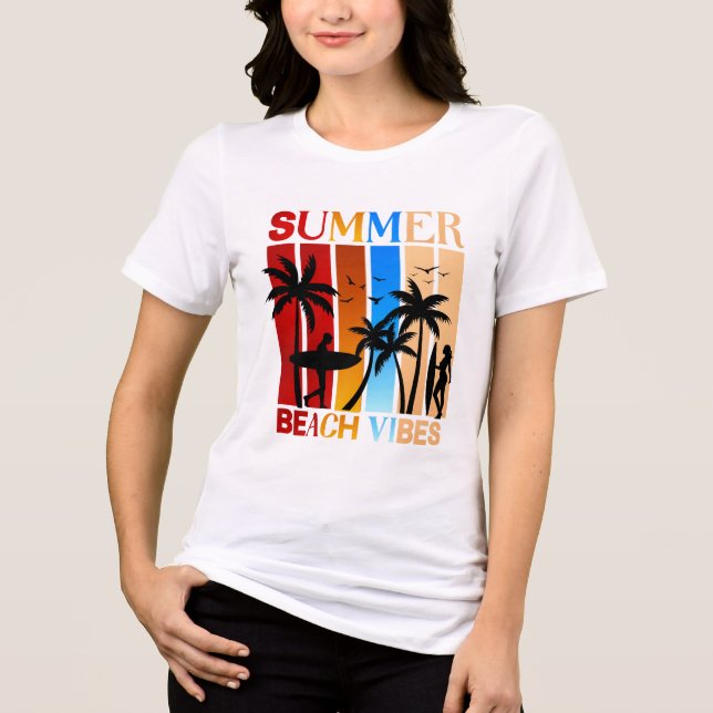 Summer Beach Vibes T Shirt (Framsida)