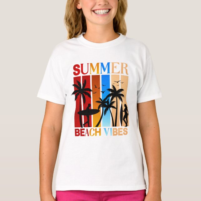 Summer Beach Vibes T Shirt (Framsida)