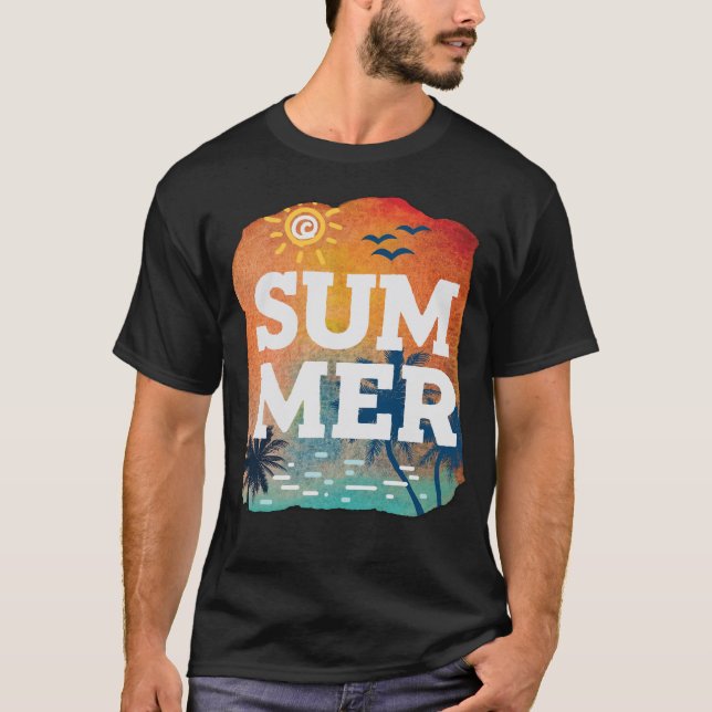 Summer Beach Vibes T Shirt (Framsida)