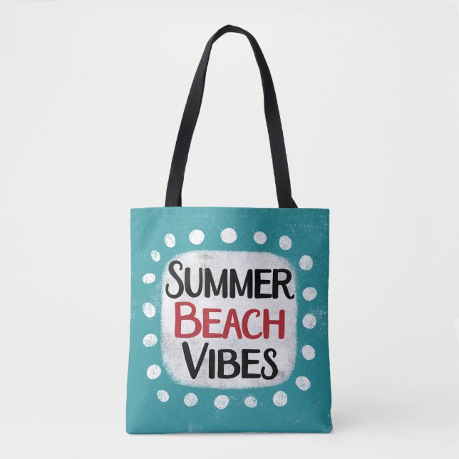 Summer Beach Vibes Tote Bag Tygkasse (Framsida)