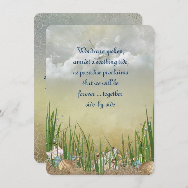 Summer Beach Wedding Inbjudningar (Fram/baksida)