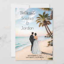 Summer Beach Wedding Save the Date