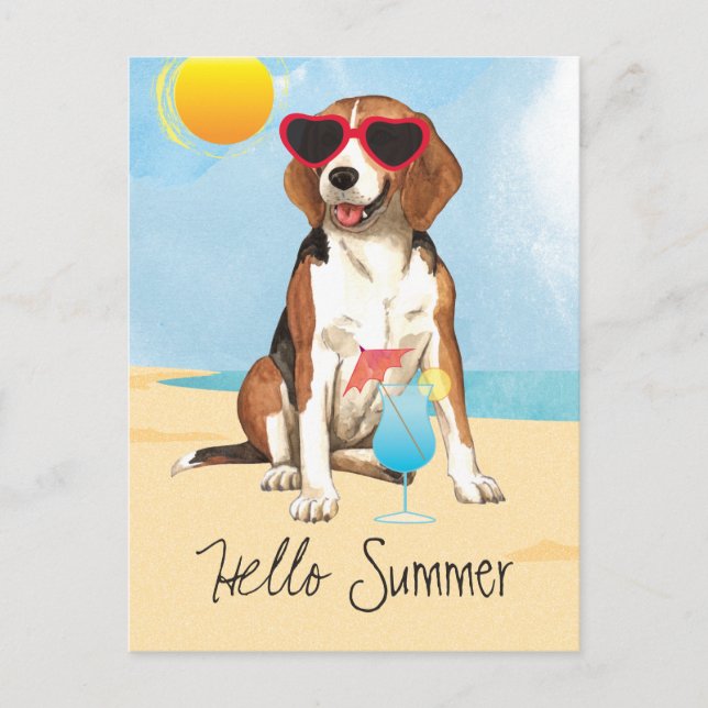 Summer Beagle Vykort (Framsida)