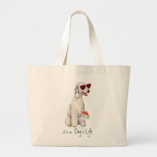 Summer Bedlington Terrier Large Tote Bag Jumbo Tygkasse