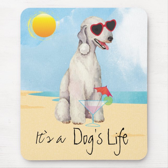 Summer Bedlington Terrier Mouse Pad Musmatta (Framsidan)