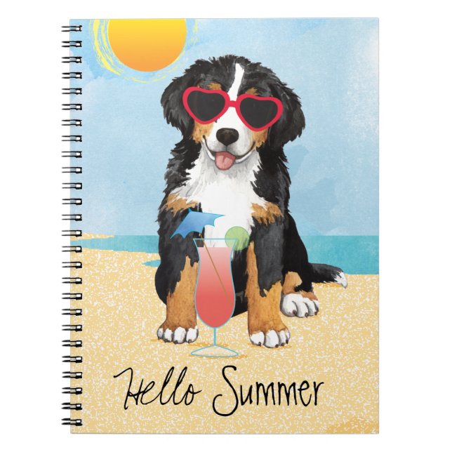 Summer Bernese Mountain Hund Anteckningsbok (Framsidan)