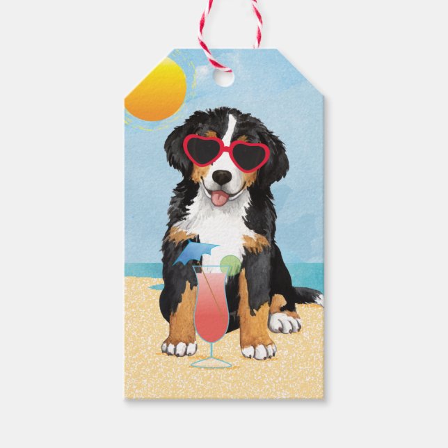 Summer Bernese Mountain Hund Presentetikett (Framsidan)