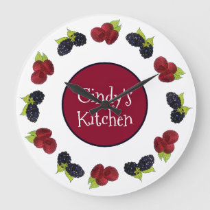 Summer Berries Raspberry Blackberry Berry Fruit Stor Klocka