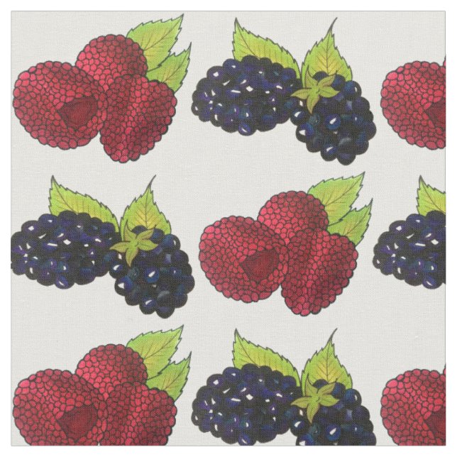 Summer Berries Raspberry Blackberry Berry Fruit Tyg (Närbild)