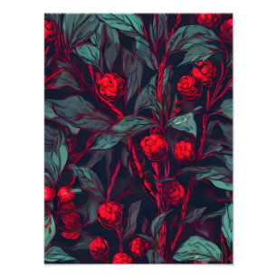 Summer Berries Seamless Mönster Fototryck