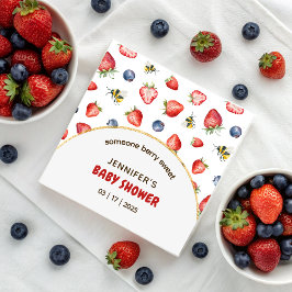 Summer Berry Sweet Watercolor Baby Shower Pappersservett