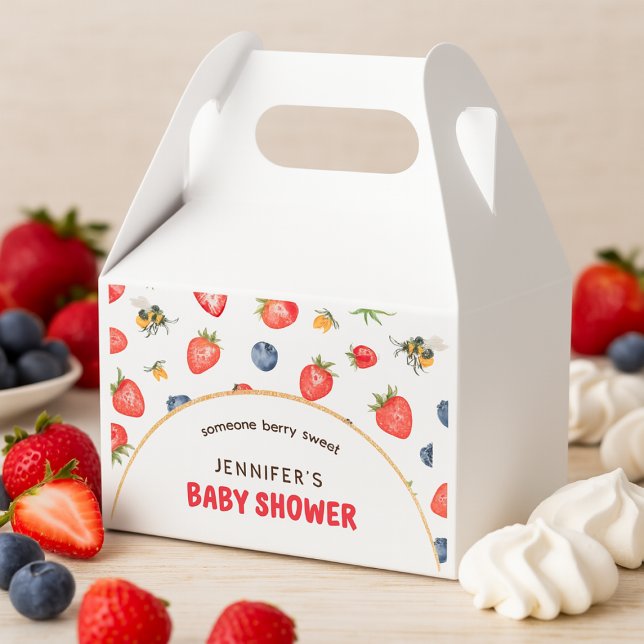 Summer Berry Sweet Watercolor Baby Shower Presentaskar (Summer Berry Sweet Watercolor Baby Shower Favor Boxes)