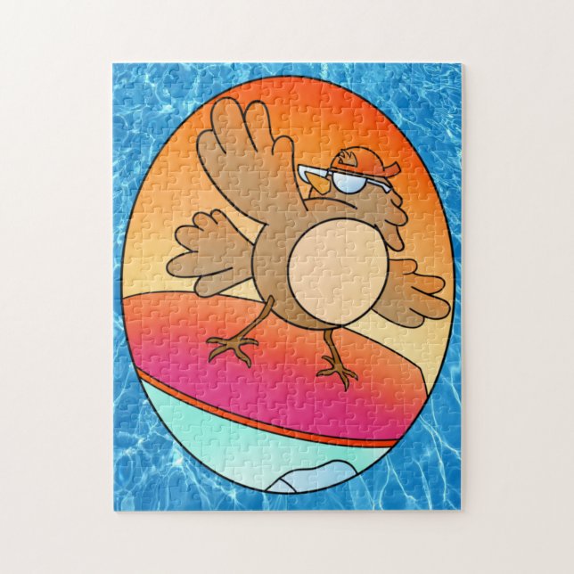 Summer Bird Surfer Jigszle Puzzle Pussel (Vertikal)