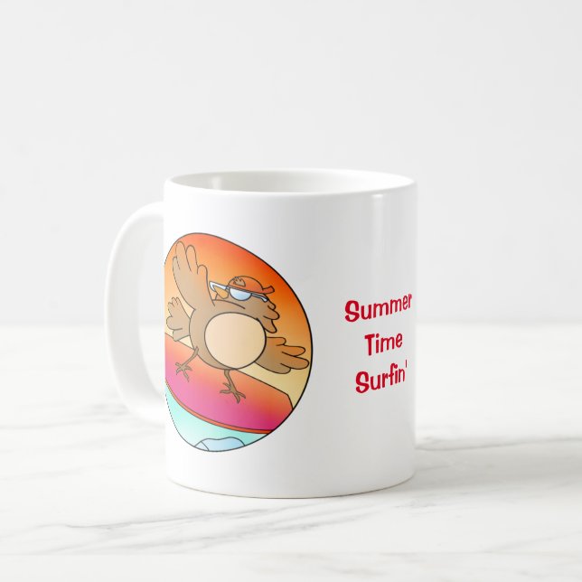 Summer Bird Surfer Kaffemugg (Framsida vänster)