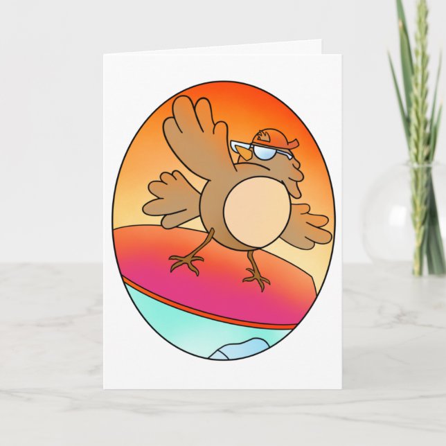 Summer Bird Surfer Kort (Framsida)