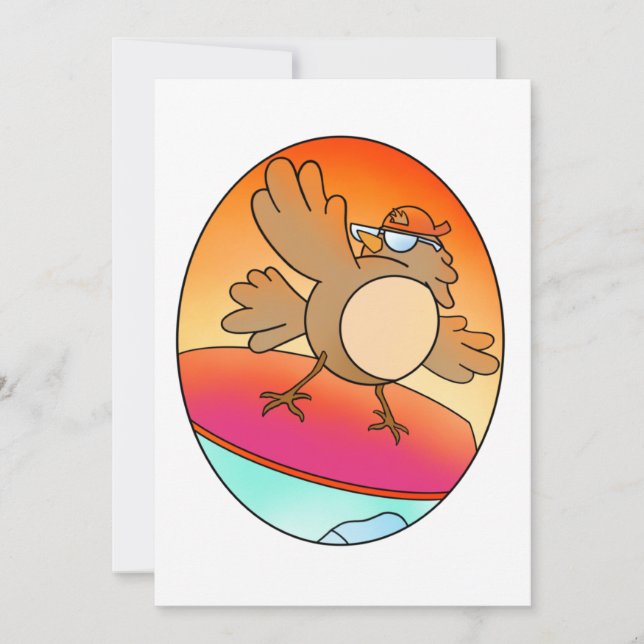 Summer Bird Surfer Kort (Framsida)