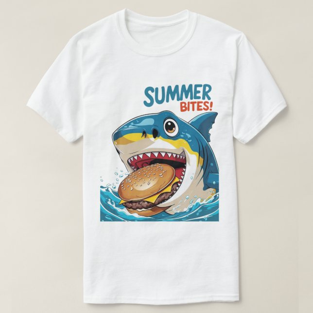 Summer Bites – Shark Blue T Shirt (Design framsida)