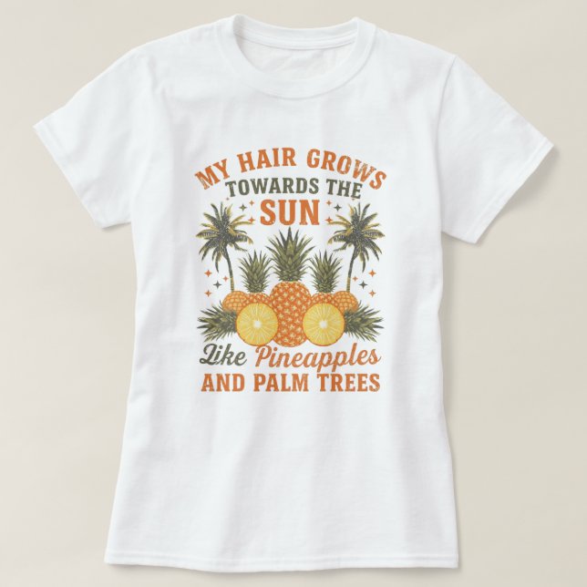 Summer Black Hair Appreciation Tropical Custom Tee (Design framsida)