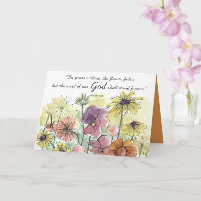 Summer Blessings Isaiah Scripture Garden Flowers Kort (Orkide)