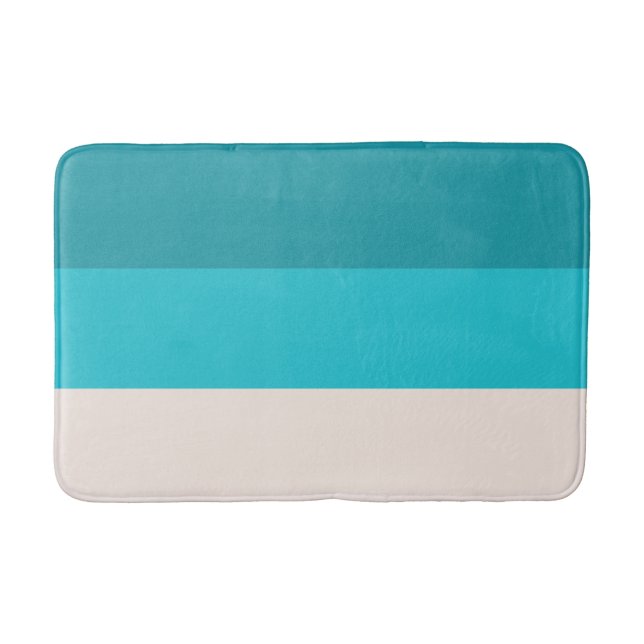 Summer Blue Beach Vibe Colorblock Badrumsmatta (Framsidan)