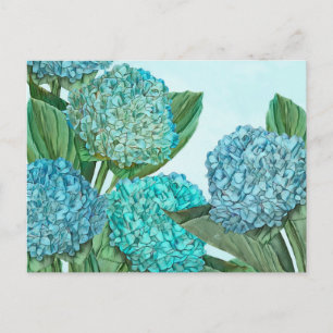 Summer Blue Hydrangea Bouquet Vykort