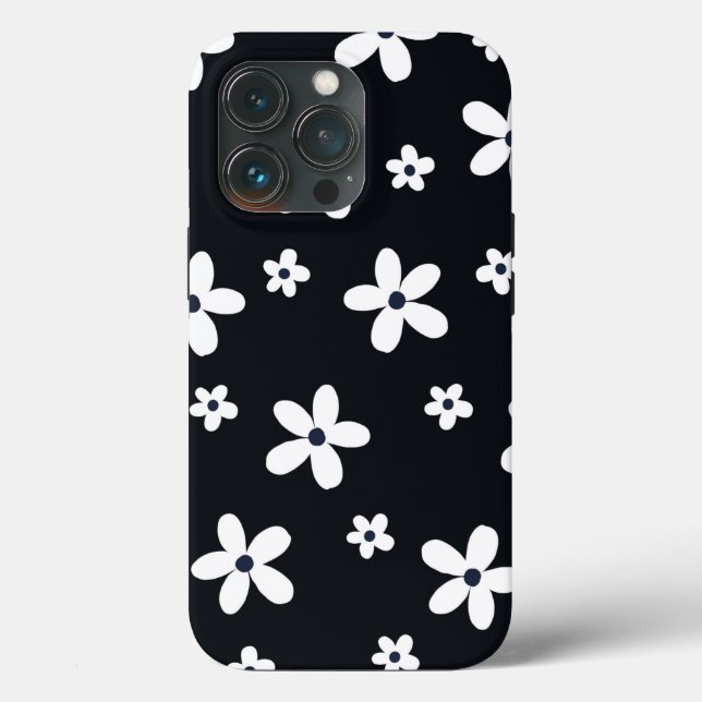 Summer Boho Black White Daisy Flowers (Baksida )