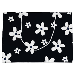 Summer Boho Black White Daisy Flowers