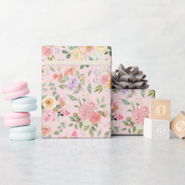 Summer Boho-Blommigten på Baby Rosa Presentpapper