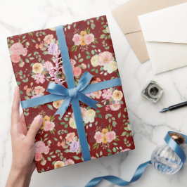 Summer Boho-Blommigten på Barn Red Presentpapper