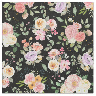 Summer Boho-Blommigten på Black Tyg