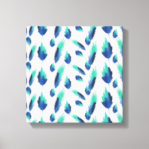 Summer Boho Blue Greenery Botanical Löv Canvastryck